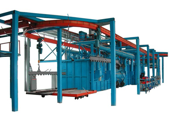 懸鏈?zhǔn)桨l(fā)動(dòng)機(jī)缸體拋丸機(jī)整機(jī)圖 懸鏈?zhǔn)桨l(fā)動(dòng)機(jī)缸體拋丸機(jī)整機(jī)圖