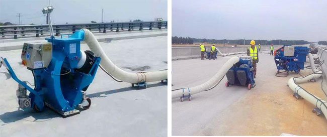 橋面拋丸機(jī)的樣機(jī)及施工現(xiàn)場(chǎng) 橋面拋丸機(jī)的樣機(jī)及施工現(xiàn)場(chǎng)