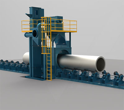 鋼管拋丸機,外壁除銹清理設備 鋼管拋丸機,外壁除銹清理設備